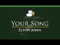 Elton John - Your Song - LOWER Key (Piano Karaoke Instrumental)