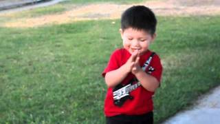 Raffi Jr throwing a Rock at the Park