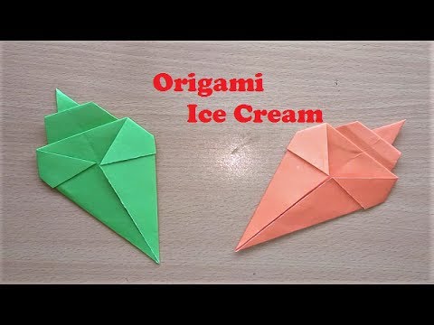 Origami Ice Cream Cone Tutorial - Making Origami Paper Ice Cream Cone