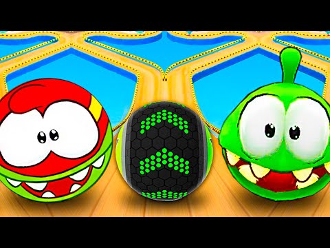Going Balls vs Om Nom Run vs Om Nom Run 2 - Fun Triple Race