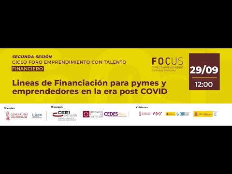 Sesi�n sobre l�neas de financiaci�n para pymes y emprendedores en la era post COVID