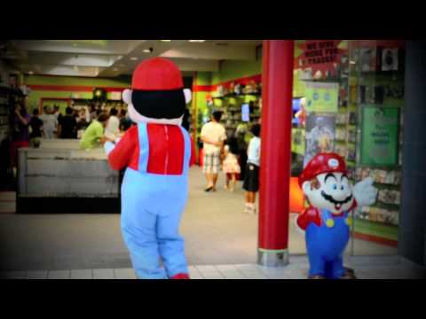 Dancing Mario Hangs Out and Shows Off His Moves at R.U. GAME? in the Brandon Mall!