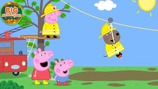 Download lagu Peppa Pig’s Firefighter Practice Adventure! 🚒 Outdoor Obstacle Course | Full Episodes | 49 Mins mp3