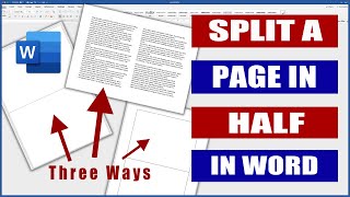 In Word How to split a page in Half | Microsoft Word Tutorials