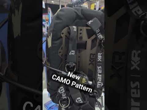 Mares XR showing off their new Camo Pattern gear for sneaky divers at the #godivingshow