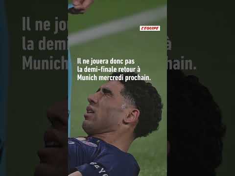 Achraf Hakimi forfait avec le PSG pour la demi-finale retour de Ligue des champions à Munich #shorts