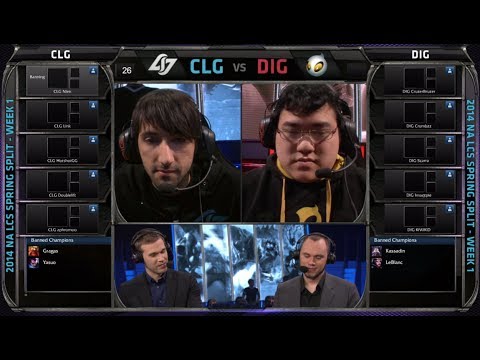 CLG vs Dignitas | 2014 NA LCS Spring split Season 4 W1D1 | Dignitas vs CLG G1