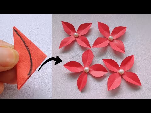 Very Easy Paper Flower Craft | Paper Flower Making Step By Step | DIY Flower Craft