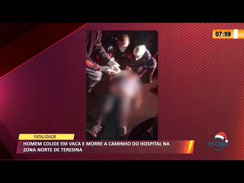 Homem colide com vaca e morre a caminho do hospital na zona norte de Teresina 02 12 2021