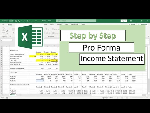How to make a Pro Forma Income Statement with Excel