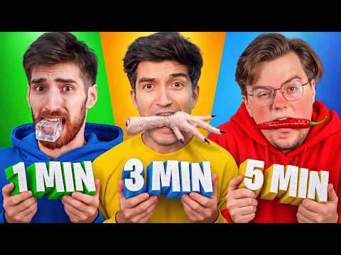 1 MINUT vs 3 MINUTE vs 5 MINUTE CHALLENGE!