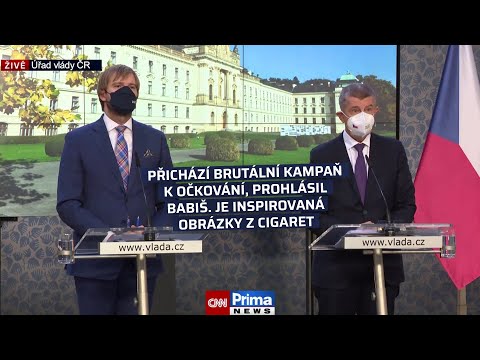 Přichází brutální kampaň k očkování, prohlásil Babiš. Je inspirovaná obrázky z cigaret