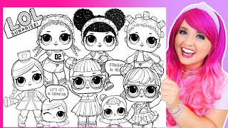 Coloring L.O.L. Surprise! Dolls Coloring Pages | Teacher's Pet, Bon Bon, Hoops, Kicks, Roller Sk8er
