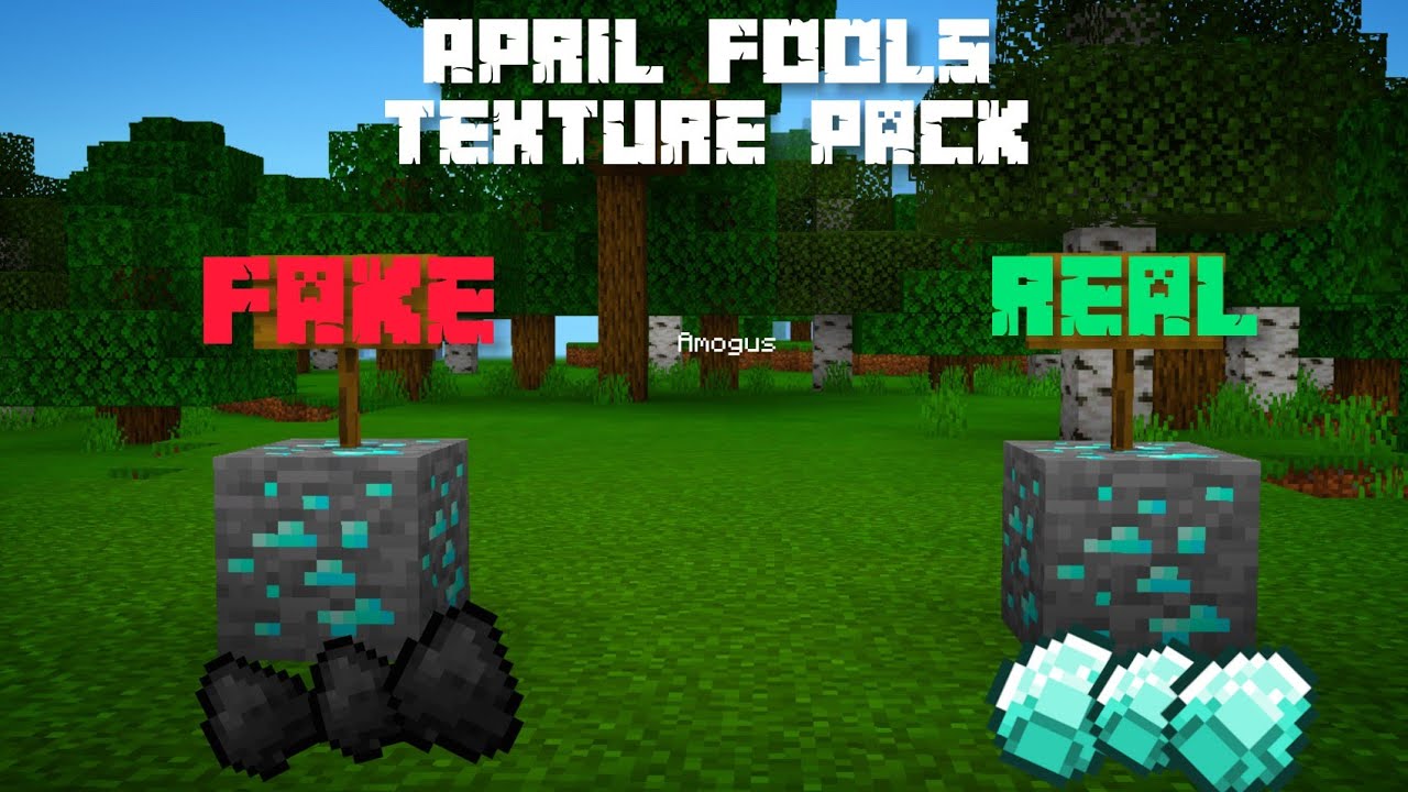 April Fool's Texture Pack For Minecraft PE/Bedrock 1.16+