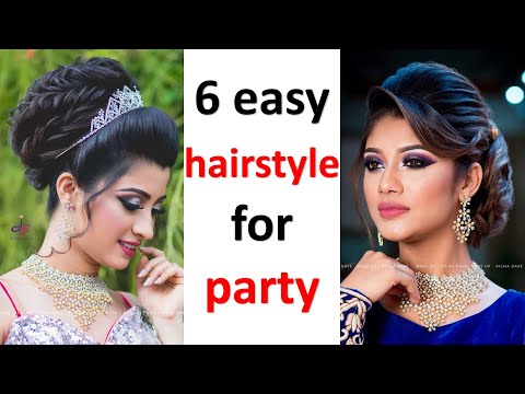 6 easy hairstyle for party || messy bun || ladies hair style || hairstyle for women || hairstyle