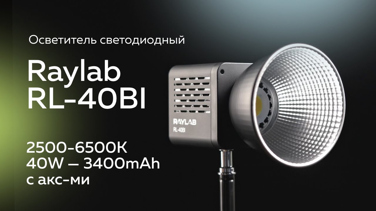 Осветитель светодиодный Raylab RL-40BI 2500-6500K 40W 3400mAh c акс-ми