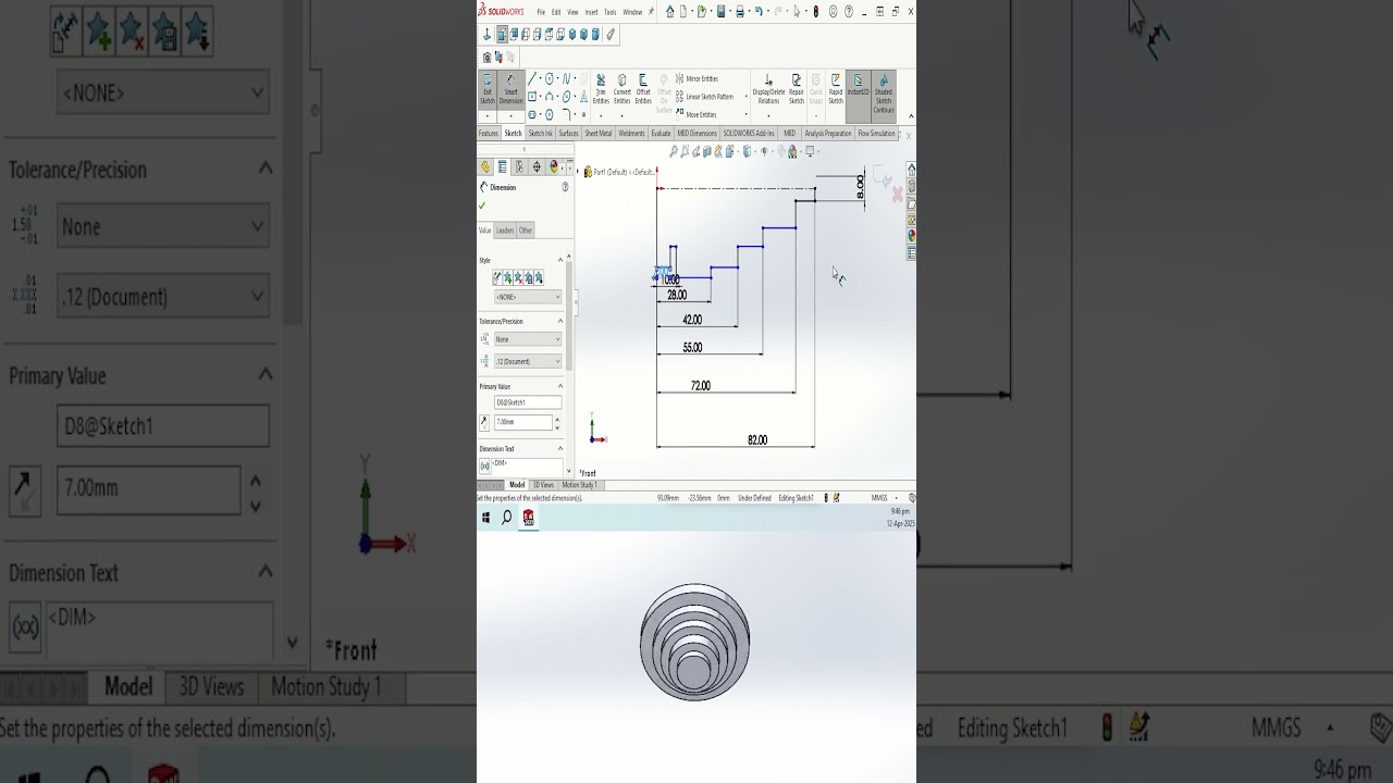 SolidWorks Tutorial: Practice Problem 6.6 #solidworks #solidworkstutorial #cad #revolve #feature