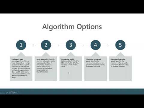 See video Algorithm Options for Forecasting in D365: Explained