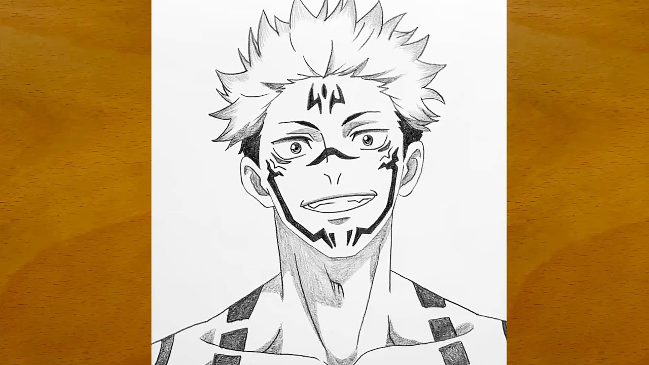 How to Draw Sukuna from Jujutsu Kaisen || Step by Step Anime Drawing || Sukuna Sketch Art