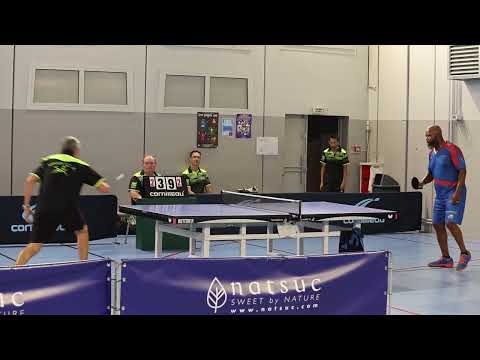 Tennis de table Régionale 2 (24 sept 2023). Manasse Batix (St Tropez) contre Marc Cezar (Sanary)