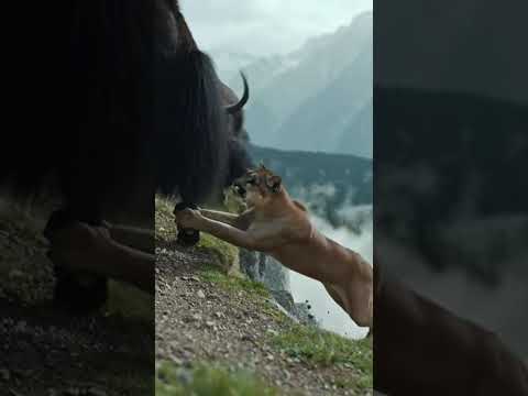 This Yak Almost Took Flight… Until the Horned Bodyguard Show Up#wildlife#animals#shortsviral#shorts