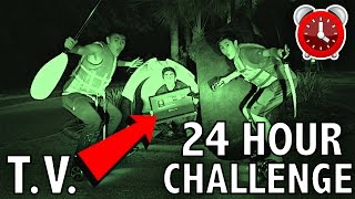 24 HOUR OVERNIGHT CHALLENGE IN THE MIDDLE OF THE ROAD!!