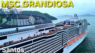 MSC GRANDIOSA navio cruzeiro  navio Santos Salvador Buzios @navios2025  maior #drone #ship