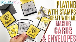 Playing with New Stamps CRAFT WITH ME, Making Mini Cards and Envelopes Process Video