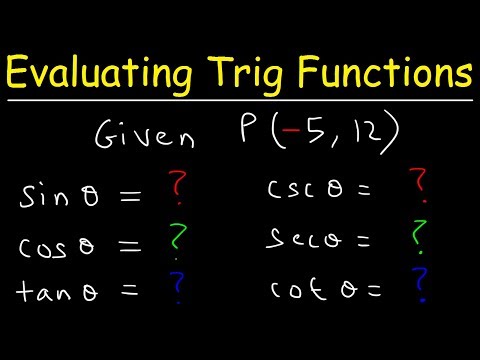 Evaluating Trigonometric Functions Given a Point on the Terminal Side - Trigonometry