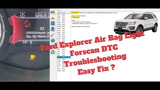 Air Bag Light Ford Explorer Forscan DTC Diagnosis and Fix