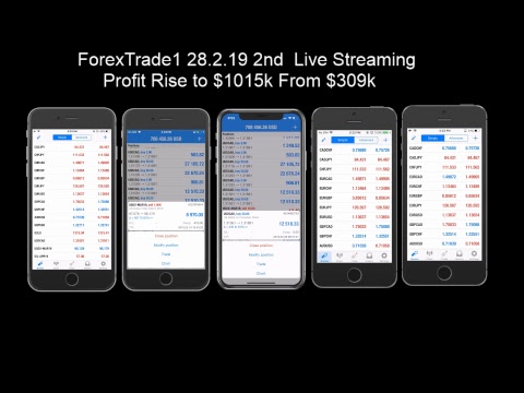 28.2.19 2nd Forex Trading Live Streaming Profit Rise From $309k to $1015k Video