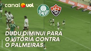 VITÓRIA DIMINUI CONTRA O PALMEIRAS COM GOL DE DUDU! VEJA