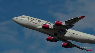 Virgin 747 G-VROM (BARBELLA) Last ever departure from Manchester.
