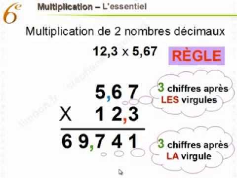 comment poser multiplication virgule