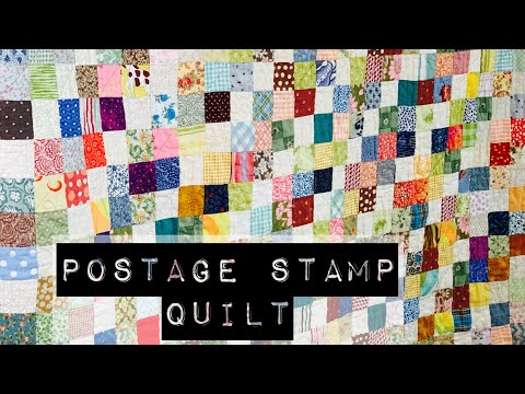 Postage stamp quilt-learn to sew-simple quilt-scrap quilt-leader/ender