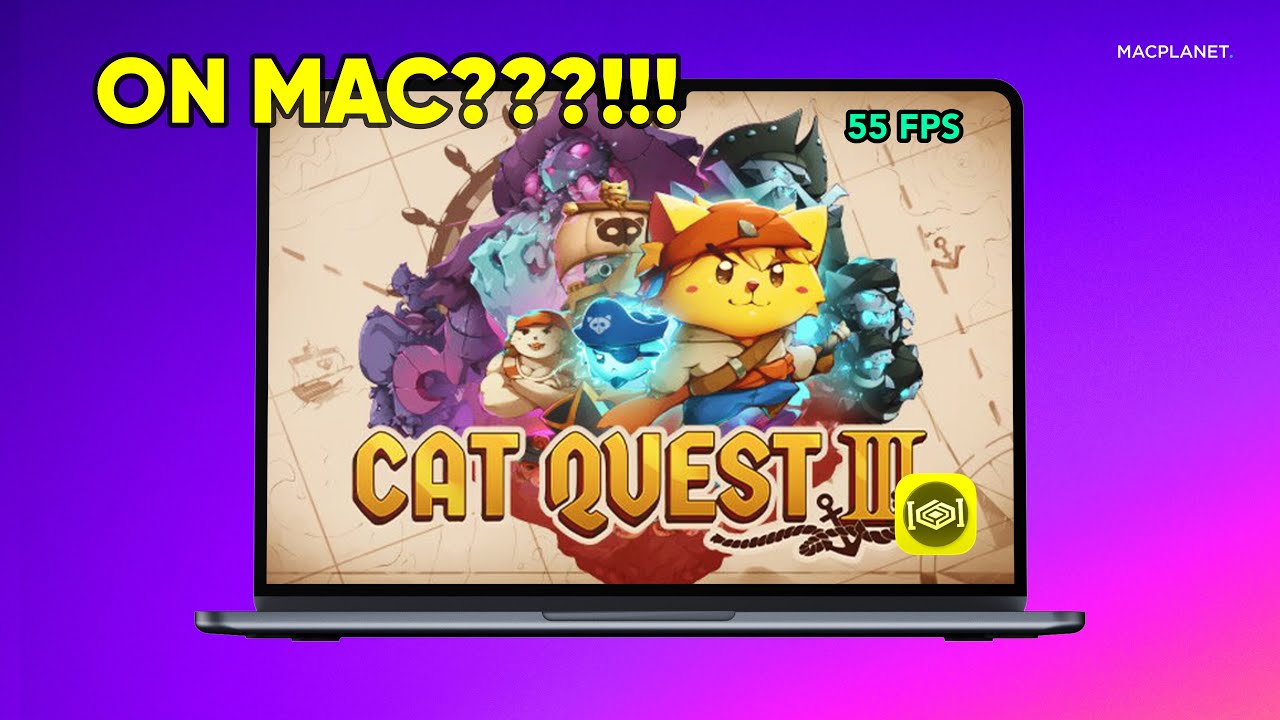 Playing Cat Quest 3 on my MacBook Air