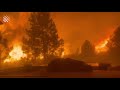 Dramatic, heart-racing footage as firefighters escape incineration during California wildfire!