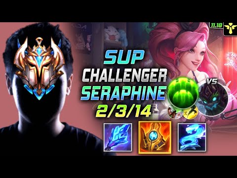 Challenger Seraphine Support vs Maokai - 챌린저 서폿 세라핀 템트리 룬 슈렐 수호자 セラフィーン Серафина - LOL KR 11.18