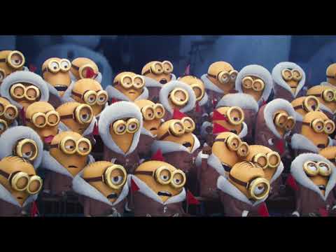 Minions 2015 official trailer frame with Kevin, Stuart and Bob walking through London