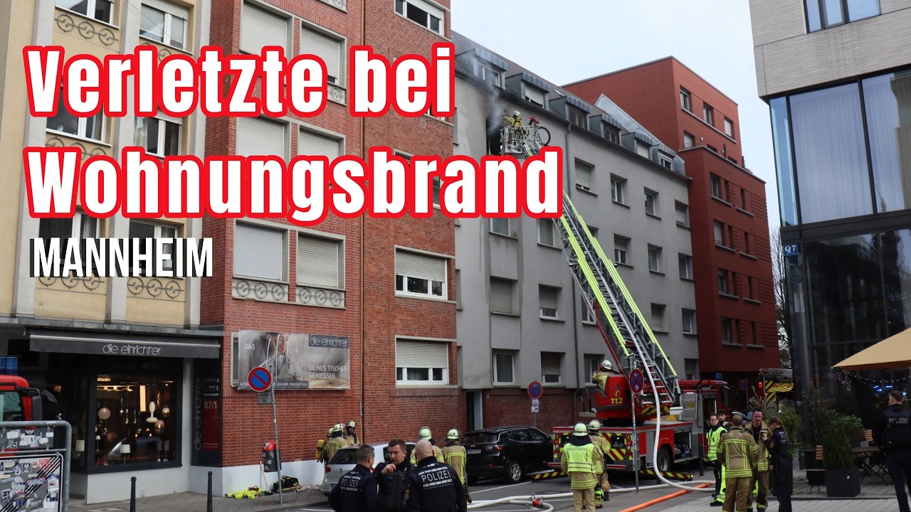 Flammen in der Mannheimer Innenstadt – Drei Menschen verletzt