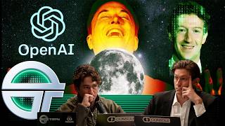 Elon Musk's Terraab keynote showing Tesla, SpaceX, and xAI logos together for the first time