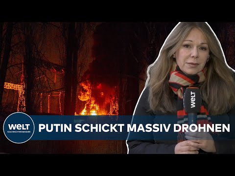 PUTINS KRIEG: Ukraine wehrt massive russische Drohnenangriffe ab | WELT Thema