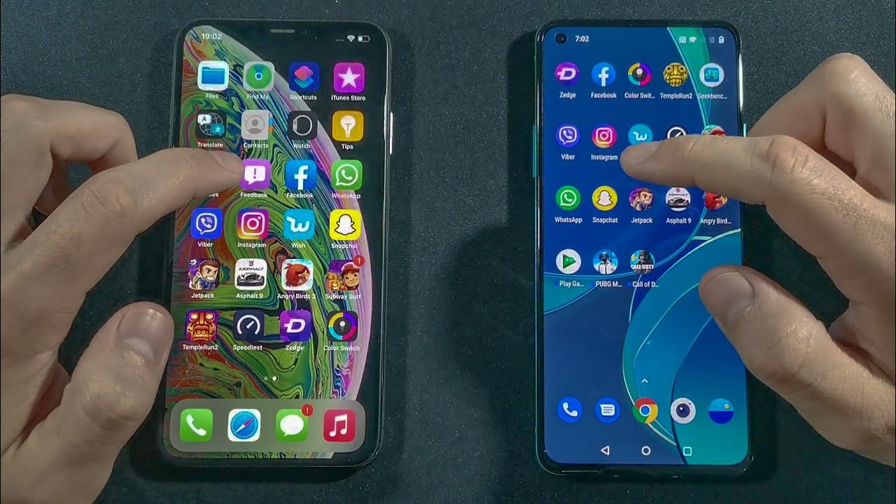 OnePlus 8T vs Iphone XS Max Comparison Speed Test