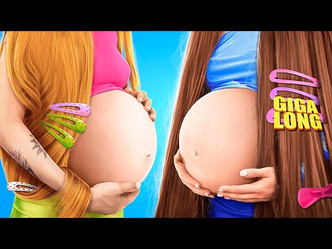 Femmes Enceintes Aux Cheveux Longs VS Giga Longs !
