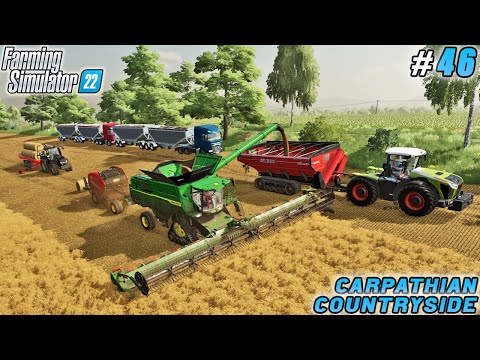 Barley Harvest Wraps Up, Bales on the Move | Carpathian Countryside Farm | FS 22 | Timelapse #46