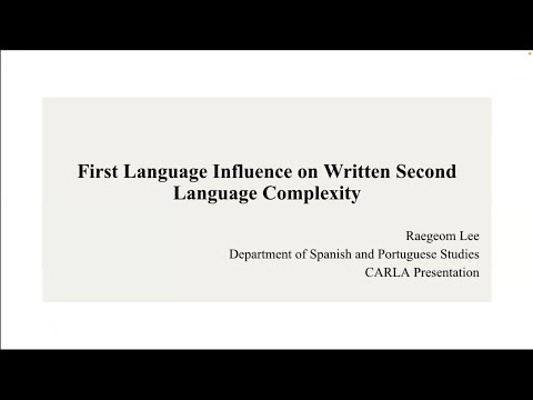 First Language Influence on Written Second Language Complexity.