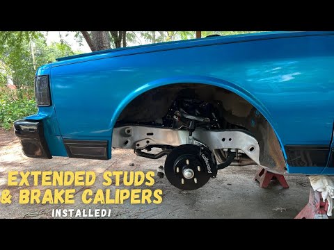1989 Box Chevy Build Ep.57 Installing Extended Wheel Studs & Wilwood Brake Calipers, Cleaning Rotors