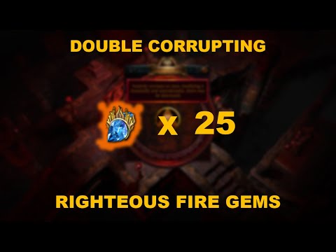 [PoE 3.22] 25 Righteous Fire Gems Vs TEMPLEs... Easy Currency ??