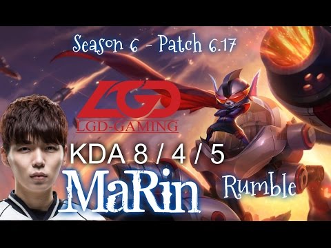 LGD MaRin RUMBLE vs SHEN Top - Patch 6.17 KR Ranked | League of Legends