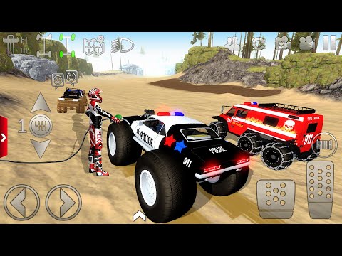 Offroad Outlaws Fire Truck, Police Car  Dirt Car Extreme Off-Road #1 - Android IOS Gameplay